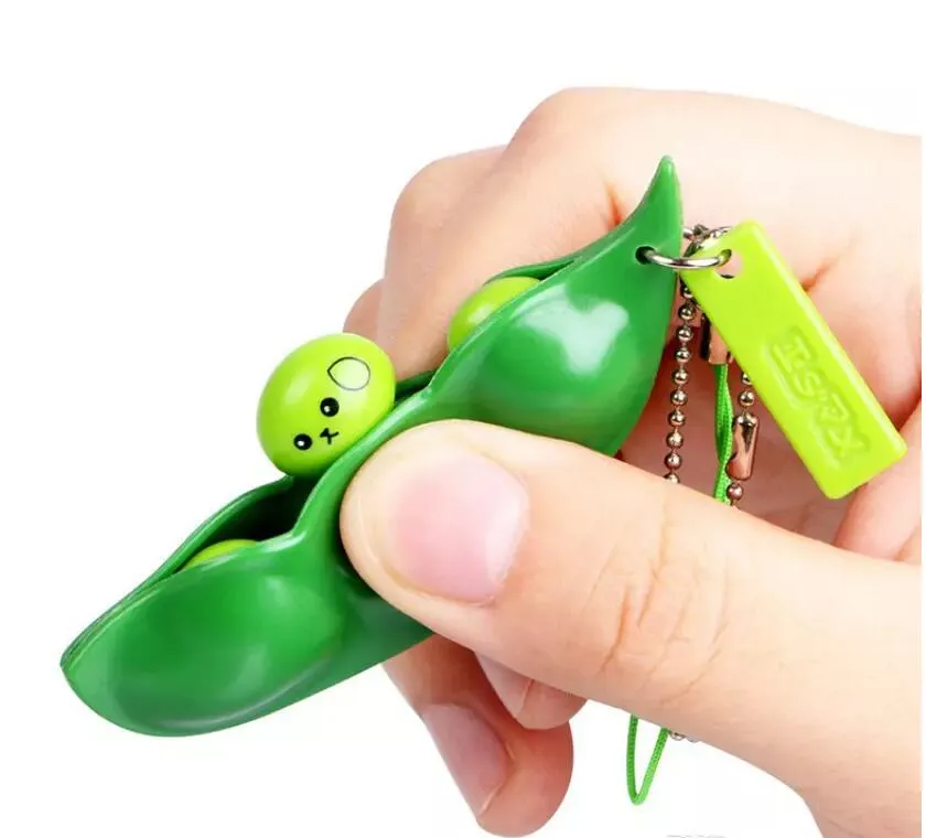 Cute Anti Pressure Stress Relief Toys Funny Extrusion Squeezed Bean Vent Toy Peanut Children Adult Gift Fidget Soybean