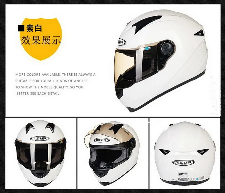 2016新しいドット認証ZeusフルフェイスオートバイヘルメットABS 