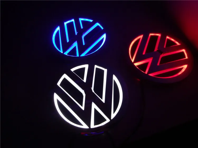 5D led car logo lamp 110mm for GOLF MAGOTAN Scirocco Tiguan CC BORA badge symbols Auto rear emblem light4022420