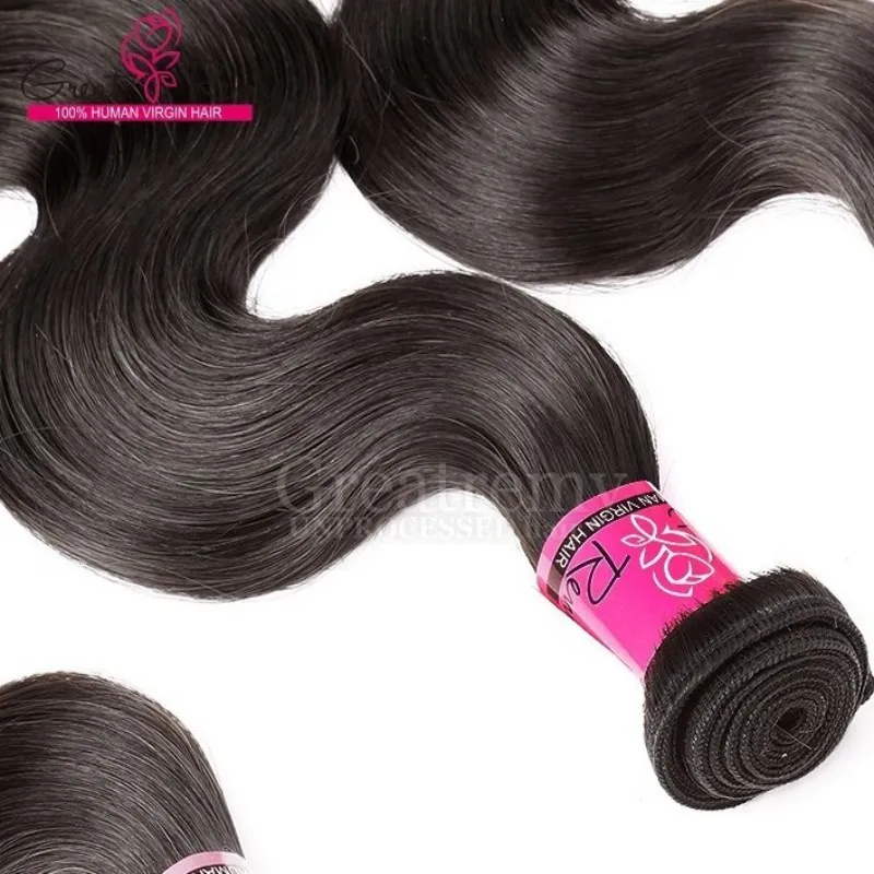 9a Billiga Weave / grossist Toppkvalitet Human Hair Body Wave Indian Hair Grade 9A Premium Quality Virgin Hair Buntlar för Greatemy®