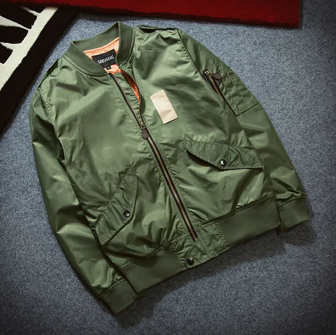 2016 chaqueta de moda MA1 Bomber Jacket Pilot Jackets Hip Hop Sport thin Jacket Men Coat es envío gratis
