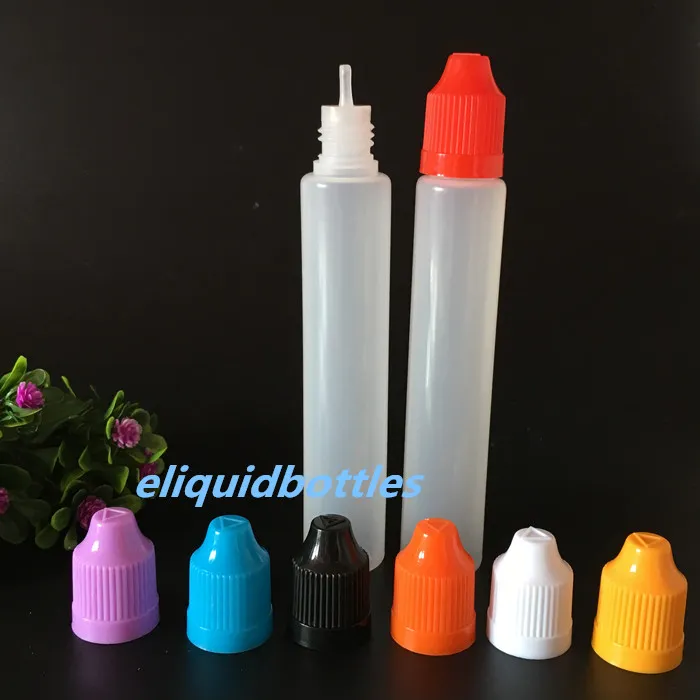 1500 stcs/lot 1oz e fles e vloeibare flessen 30 ml druppelaar plastic lege penstijl fles met kleurrijke kindvrije pet