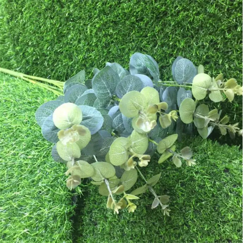 Yapay okaliptüs bitki yeşillik simülasyonu yeşil okaliptüs paraları çim plastik bitkiler 47cm yeşil duvar dekorasyonu