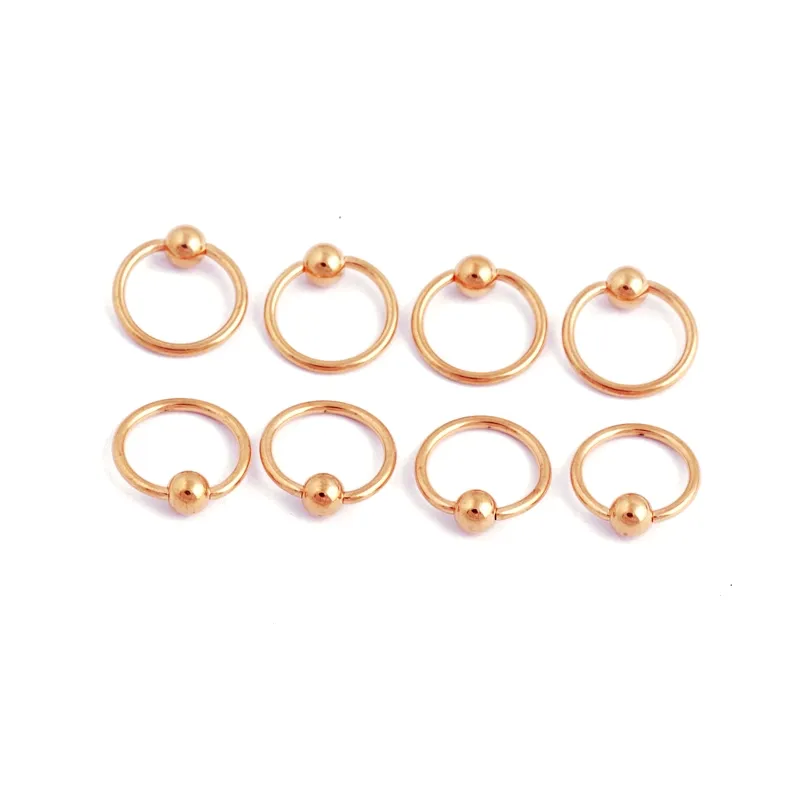 50 unids oro titanio acero inoxidable ceja nariz labio cautivo grano anillo lengua piercing Tragus cartílago pendiente joyería del cuerpo