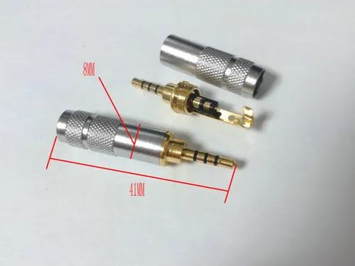 20 adet 2.5mm Stereo 4 Kutuplu Onarım Kulaklık Jak Fiş Kablosu Ses Lehim