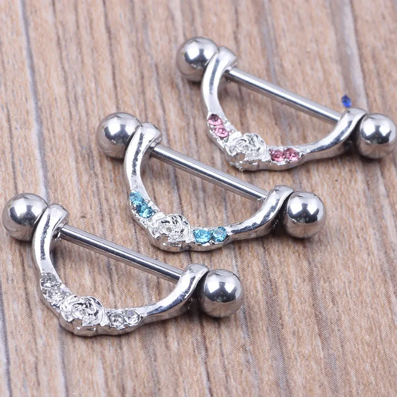Sutek pierścień pierścionek piercing biżuteria 14g 316L Steel chirurgiczny bar niklowy Nowy projekt Mix 3 kolor dla kobiety