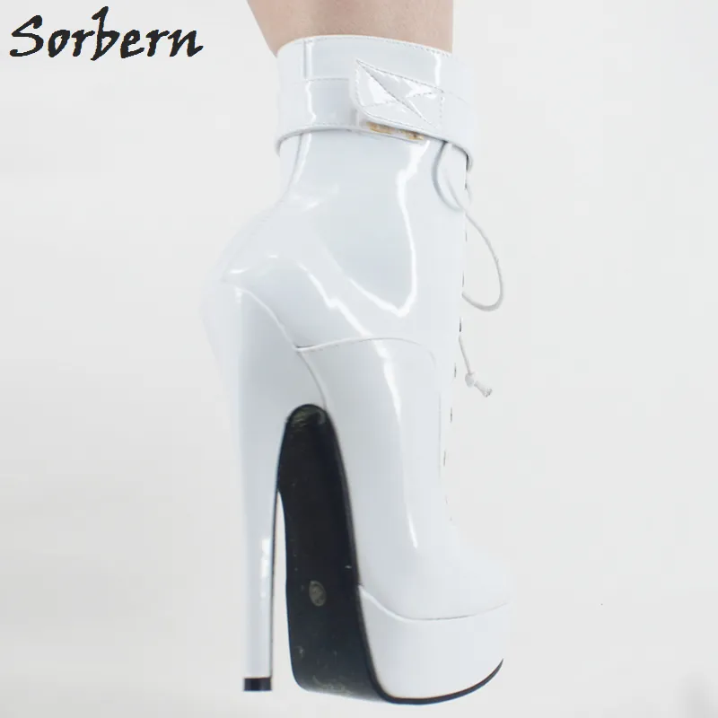 Sorbern Ankle Boots 여성 신발 PU 가죽 발목 스트랩 부츠 18cm / 7 