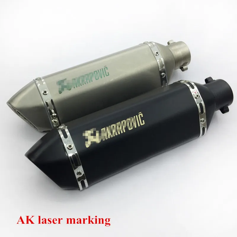 Laser Marking Akrapovic 38-51mm Universal Motorcycle Exhaust Muffler Pipe Silencer With Removable DB Killer