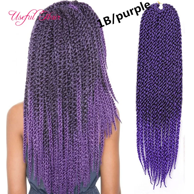 3D Cubic Twist Synthetic Szydełkowe warkocze Hair Extensions Ombre Splatanie Syntetyczne oplatanie Pudełko Włosów Braid Malibobo Pleciony w wiązkach