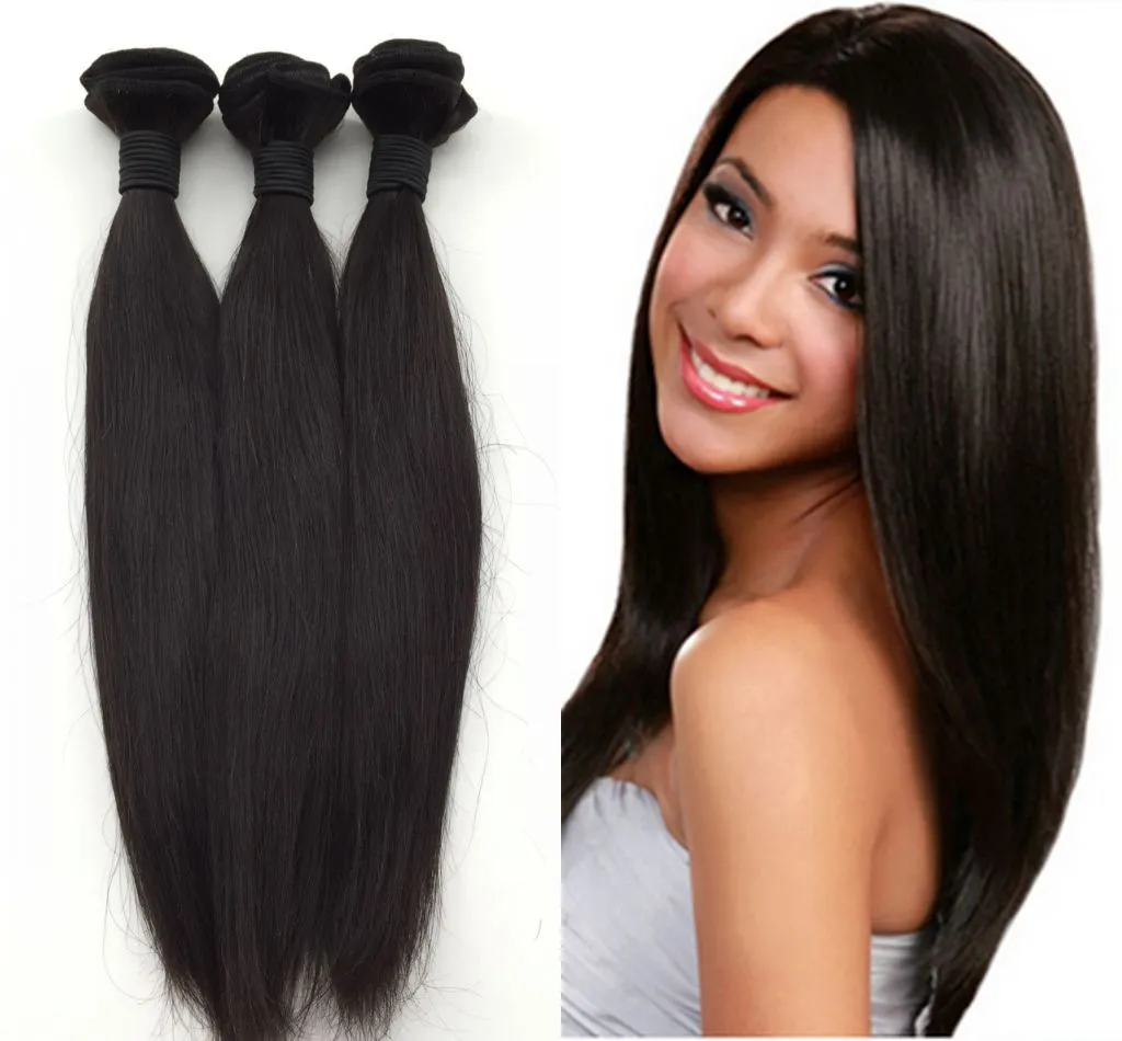 100% Unprocessed Brazilian Indian Malaysian Peruvian Human Virgin Straight Hair Thick Ends And Full Bundles No shedding Free Shipping