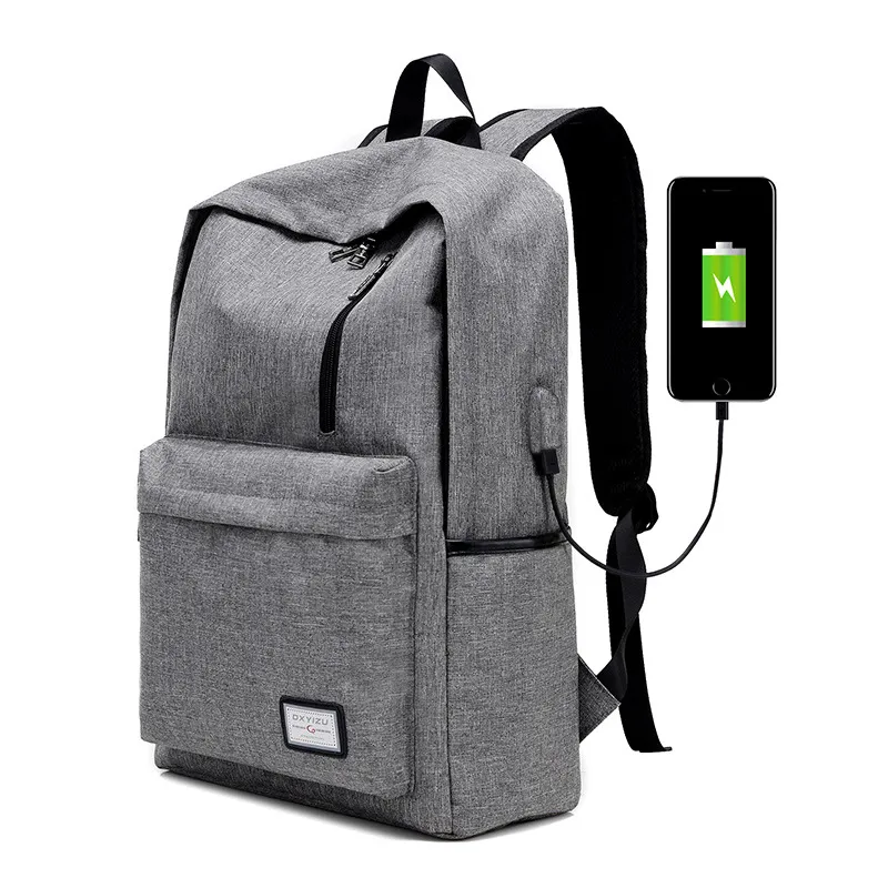 Men's Everyday Backpack Nylon Teenager School Bag Tech Backpack Women Daypack Rucksack Laptop Bag with USB Charge Port