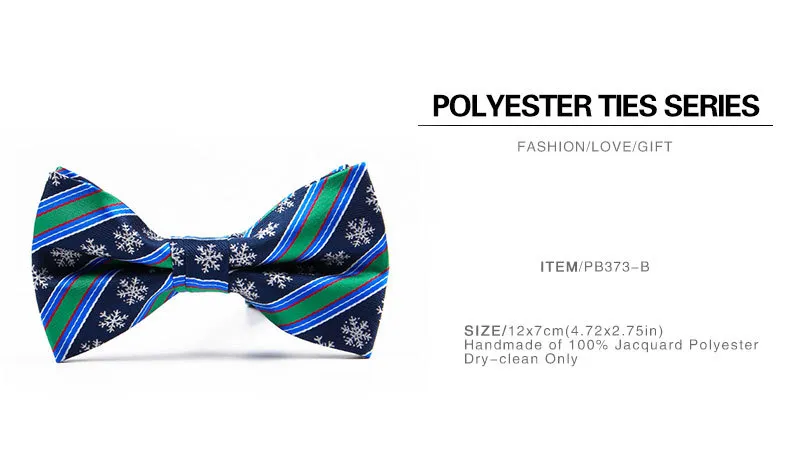 Christmas bowtie 7*12cm bowknot X-mas bow tie Men's Polyester Tie accessories for Christmas gift