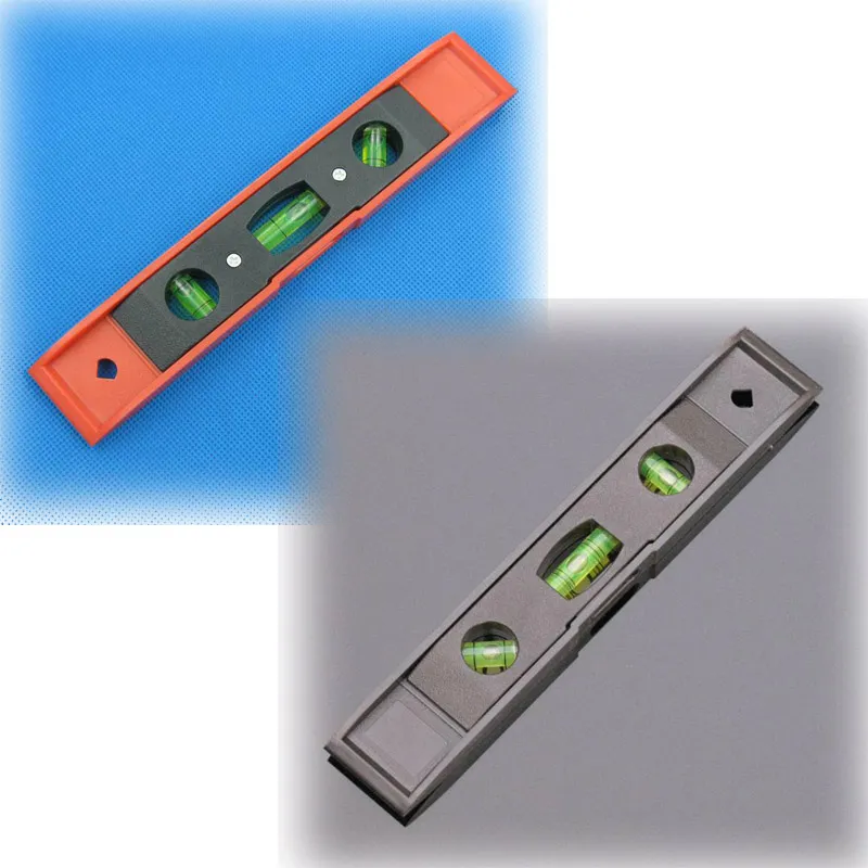 1 Piece 230*38*16 mm Plastic Leveler Torpedo Level Ruler Water Level Meter Black Red Color