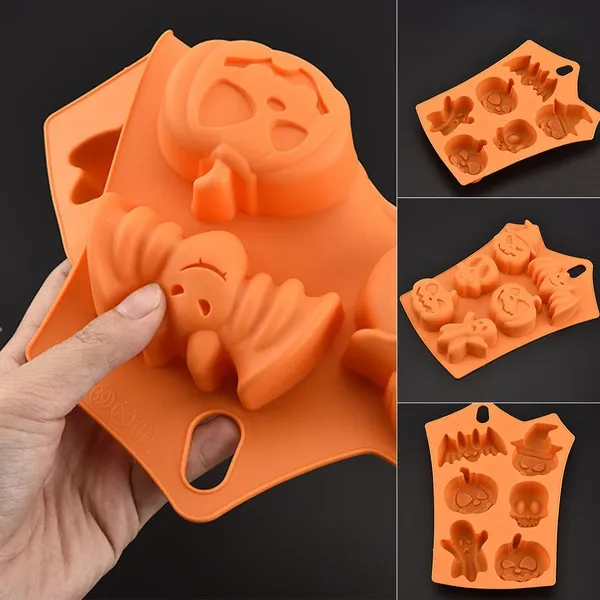 Halloween Pumpkin Mold Plunger Chocolate Cake Cookie Fondant Mold Mould Cutter(Color:Orange)