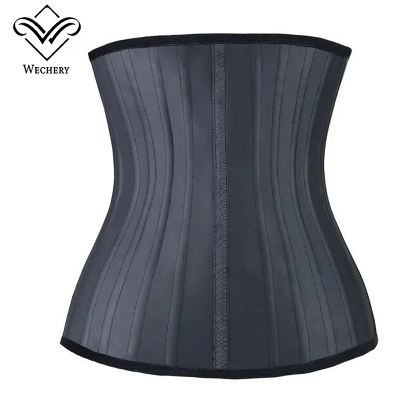 Modélisation Sangle Latex WaistTrainer Zipper Ventre Minceur Gaine Corset Latex Taille Cincher 25 Acier Désossé Fajas XS-6XL