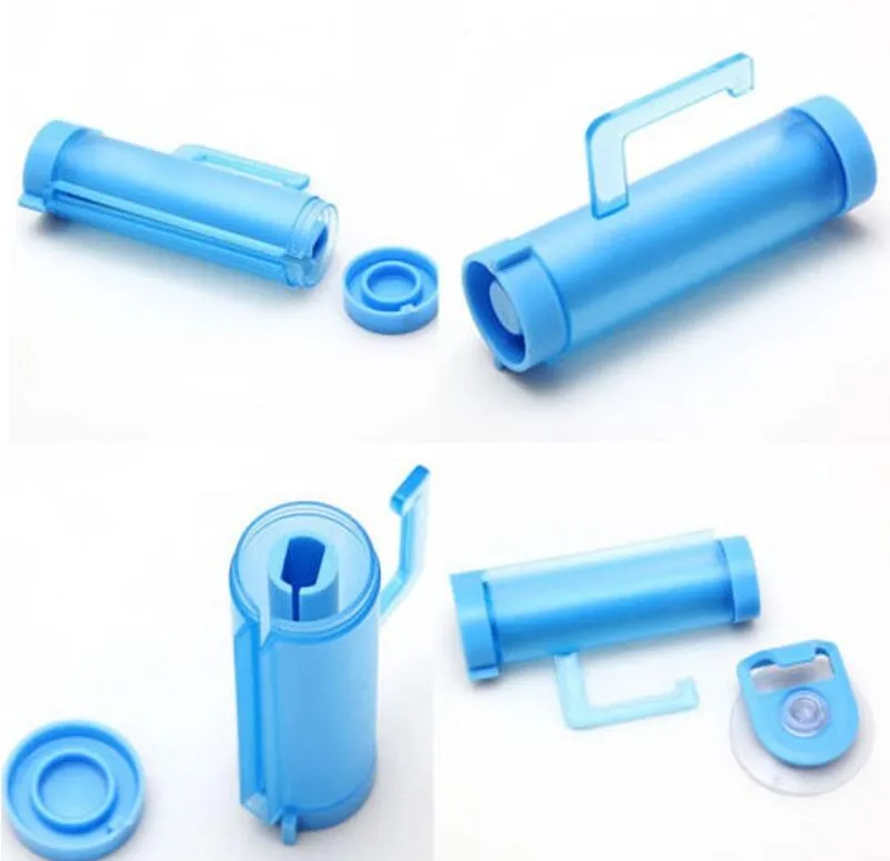 New Colorful Plastic Tube Rolling Toothpaste Squeezer Dispenser Hook Holder Sucker Hanging Bathroom Wall