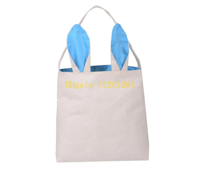 2016 Newest Cotton Burlap Easter Gift bag Tote Jute Easter Bunny bags With Bunny Ears Easter Baskets