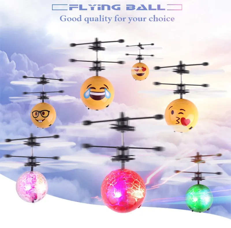 3 Types Crackle Crystal RC Flying Ball Infrarouge Sens Induction Mini Avion LED Clignotant Télécommande UFO Jouets Avec Emballage De Vente Au Détail