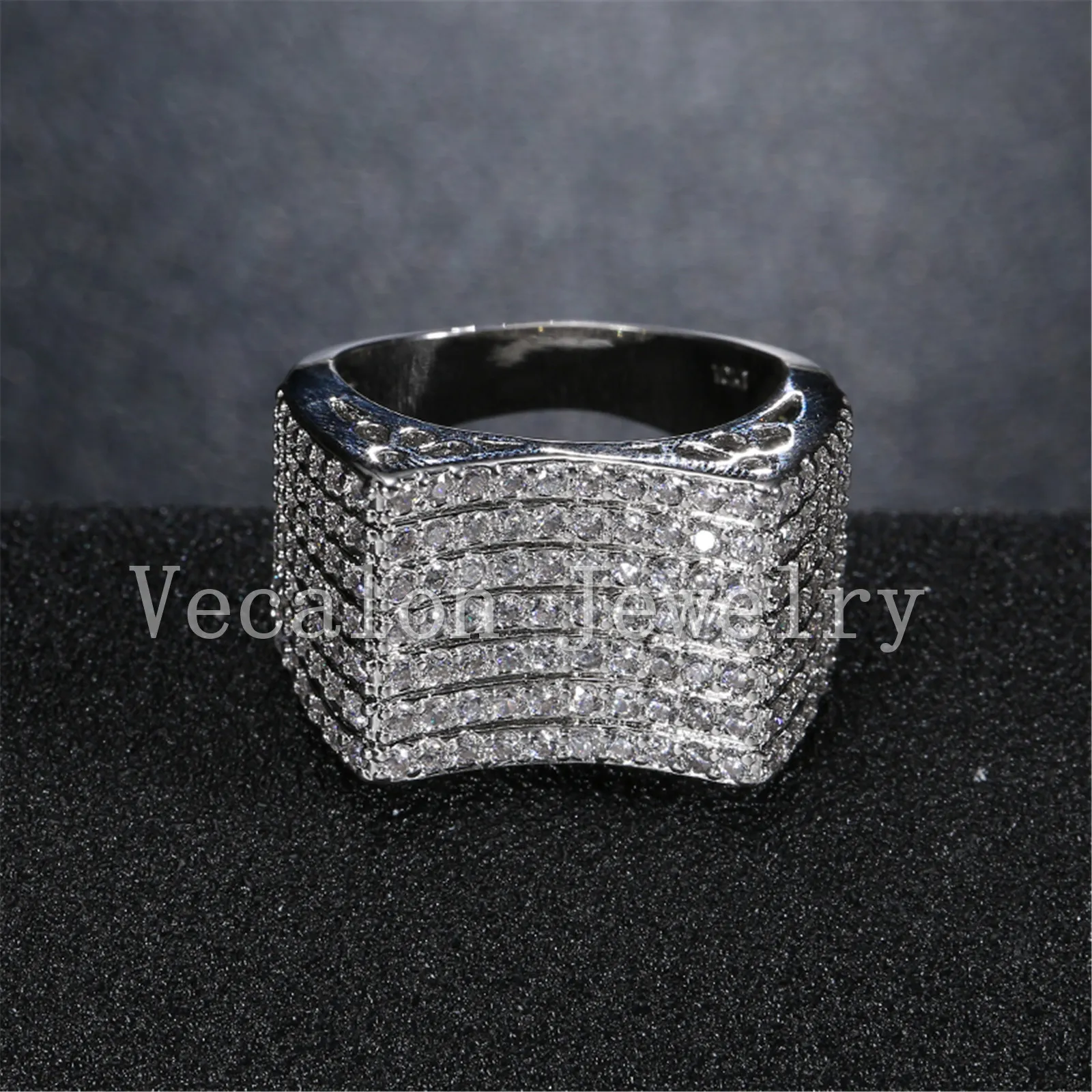 Vecalon Handmade Topaz Symulowany Diamond CZ Kobieta ślubna 10kt biały złoty wypełniony pierścionek zaręczynowy dla kobiet SZ 5-11