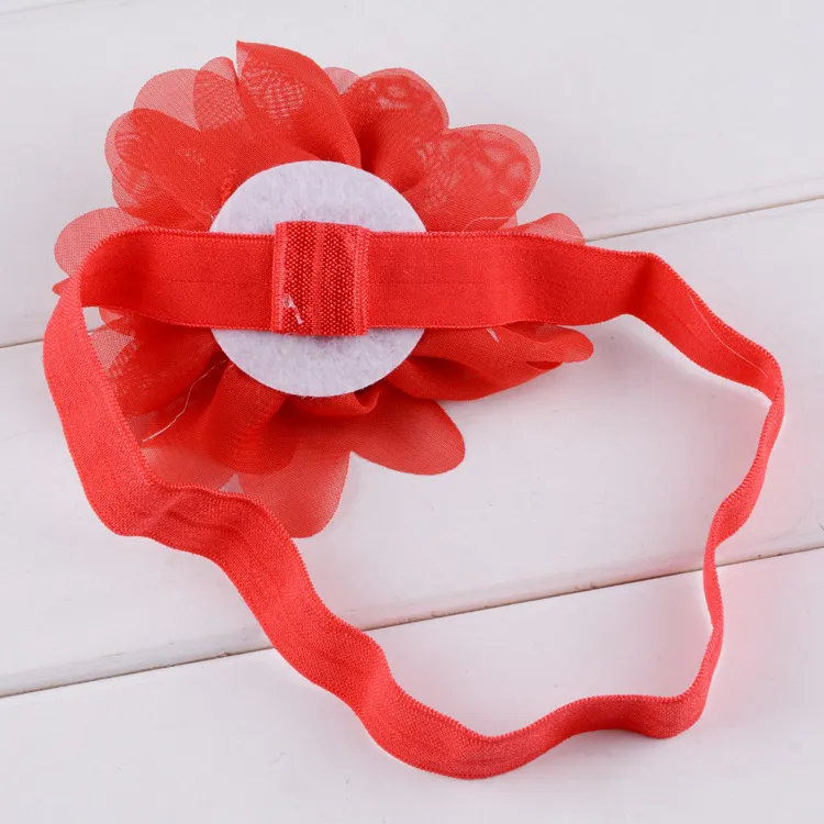 Nishine 4 Zoll elastisches Stirnband Chiffon Blumenkopfband Neugeborene Haar Band Kids Headwear Hair Accessoires7404543