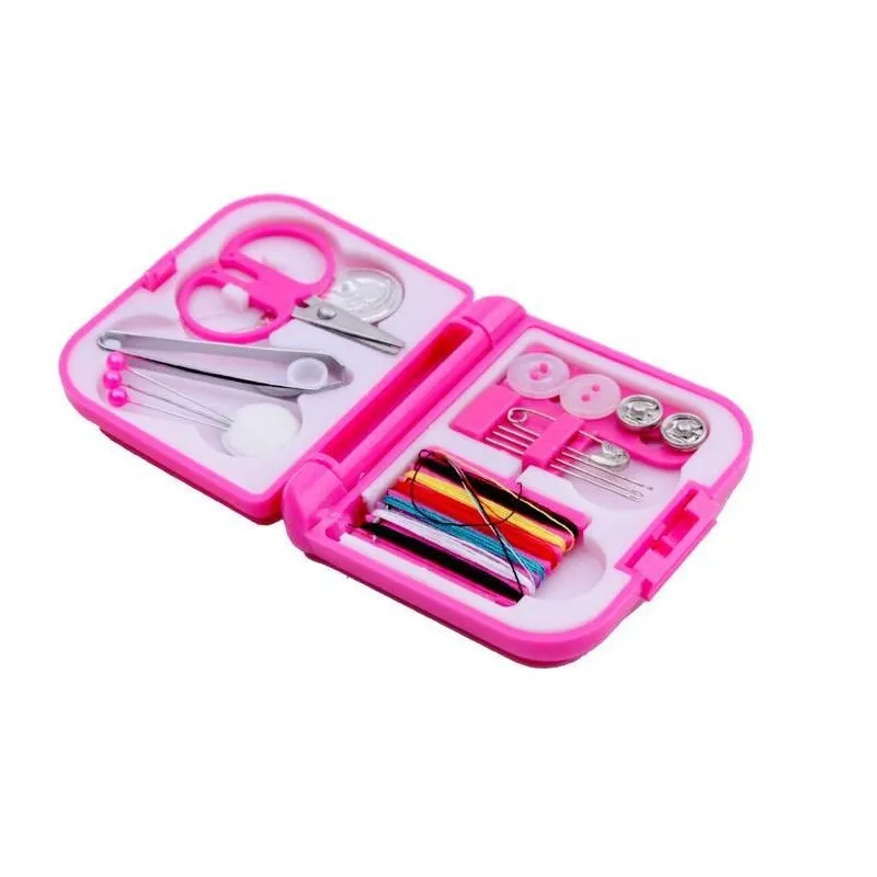 Portable De Voyage À Coudre Kit Aiguilles De Fil Mini En Plastique Cas Ciseaux Ruban Pins Fil Thread Set Ensemble À Coudre Outils ZA0926