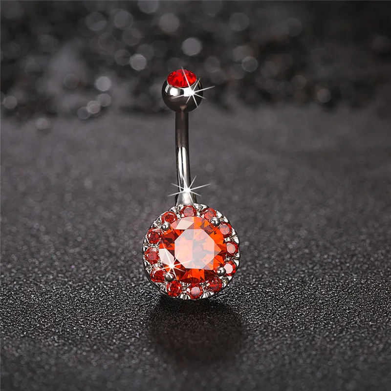 Factory Supply High Quality CZ Diamond Clear Gemmed Stainless Steel Anchor Navel Belly Ring for Party for Wedding