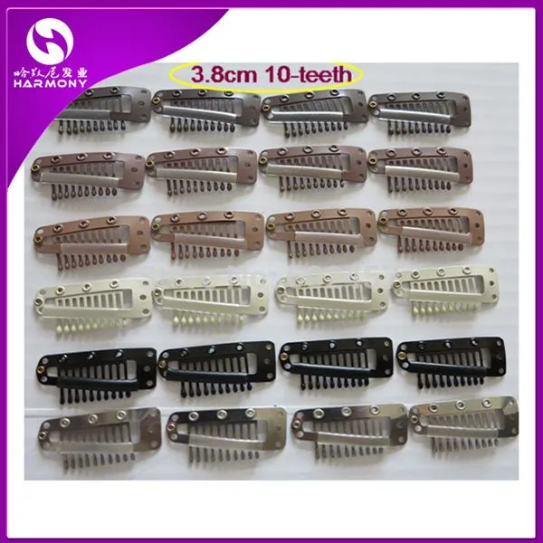 /bag 38mm hair weave Clips with silicone for hair extensions and weft black brown blonde in Stock 