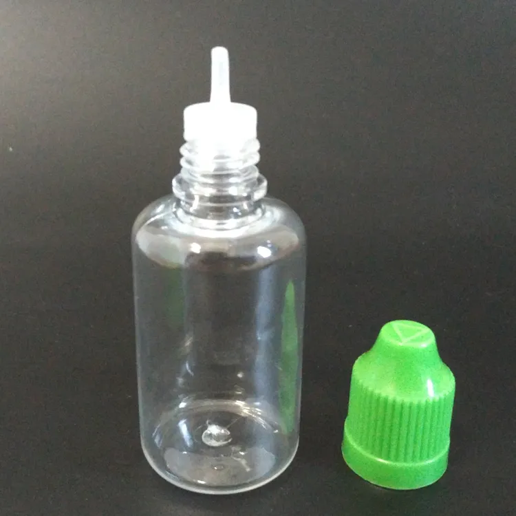 Top Quality 1500 Pz / Cartone Bottiglia in PET 30 ml Bottiglie vuote Flacone contagocce in plastica con tappo a prova di bambino E Bottiglie di olio liquido 1 oz