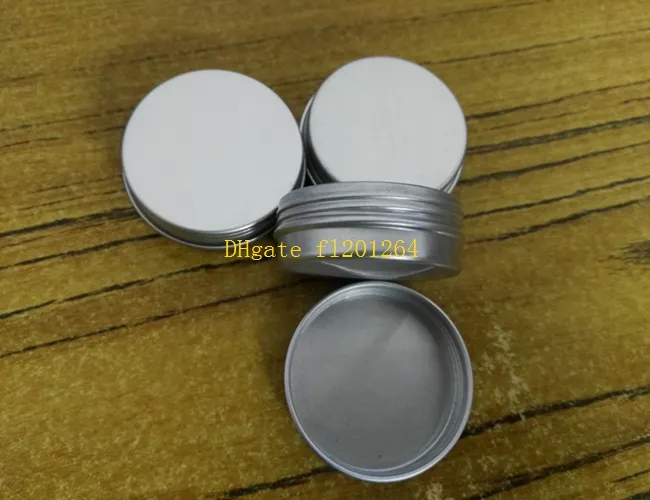 livraison gratuite 10 ml boîtes en aluminium contenant de baume à lèvres, 10 g pots de crème en aluminium avec couvercle à vis pot de boîtier cosmétique