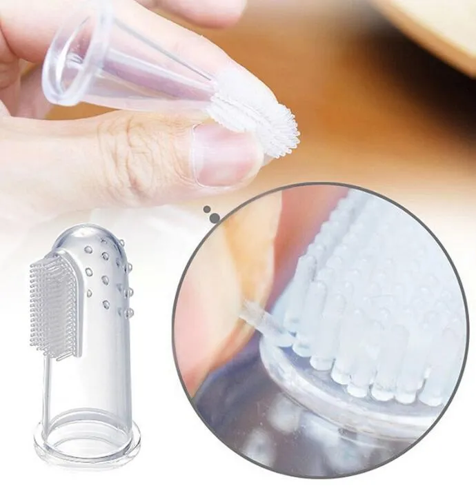 Doigt Brosse À Dents Doux Silicone Sûr Bébé Enfants Doigt Brosse À Dents Gomme Brosse Pour Un Massage Clair