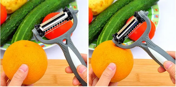 Multifunctioneel 4 in 1 Roterende Peeler 360 graden Wortel Aardappel Oranje Opener Groente Fruit Slicer Cutter Keuken Accessoires Tools
