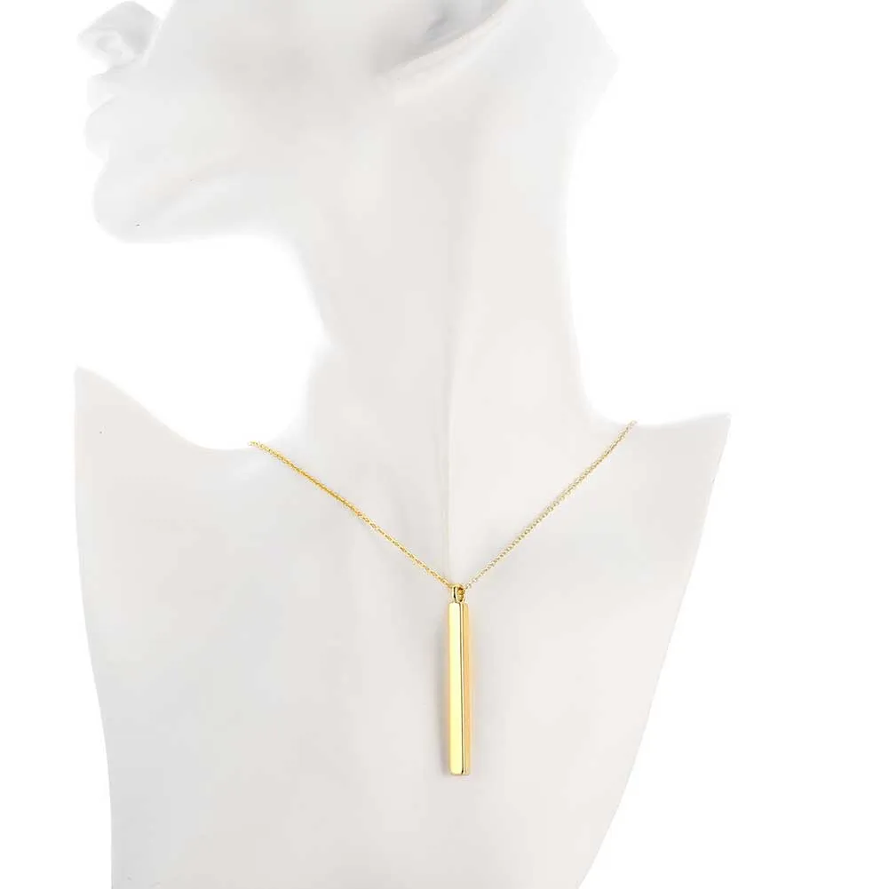 Extreme Simplicity Long Strip Pendant Necklace Europeo y Americano Popular 18K plateado en oro Nickle Antialérgico collares románticos