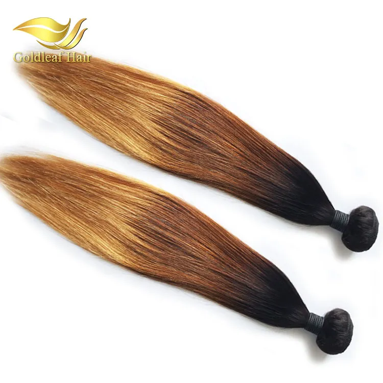 10-26inch Brazilian Human Ombr hair 1B 4 27 Straight Ombre Human Hair Weaving Ombre Hair Extensions