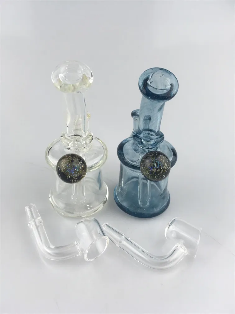 HFDGLASS 소재 미니 유리 봉 솜 흡연 파이프 오일 조작 10mm 유리 그릇