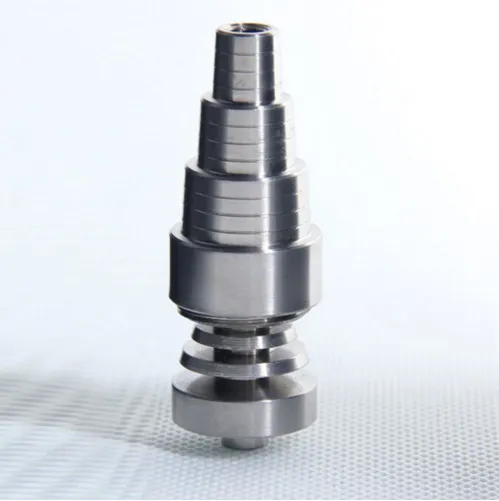 6 in 1 Universal domeless 10MM 14MM 18MM Male Female dab nail Ti Nails titanium carb cap For glass water bongs286Z1790421