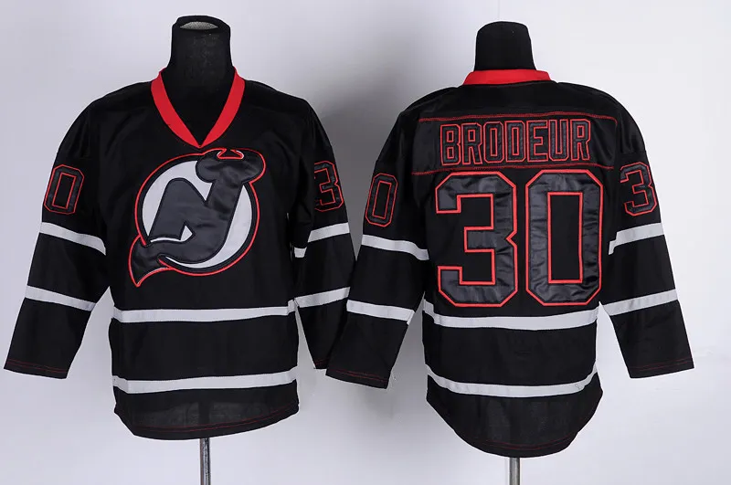 2016 Mens NJ New Jersey Devils 30 Brodeur Red Black White Green