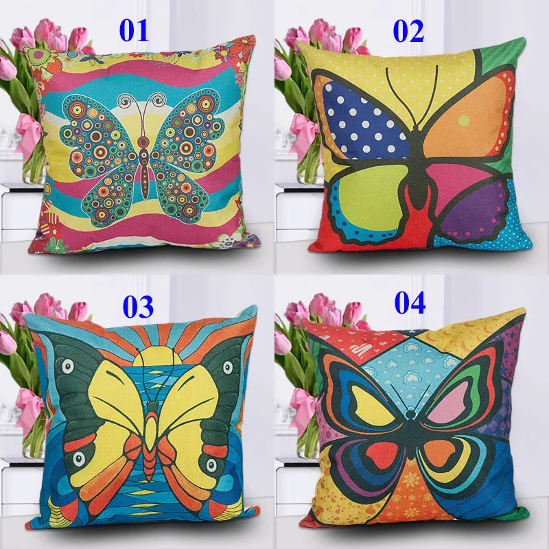 Novo Estilo de Plantas Padrão de Animais Travesseiro cobre Borboleta Projeto Capas de Almofada Borboleta Fronha Home Decor Borboleta Capas de Almofada