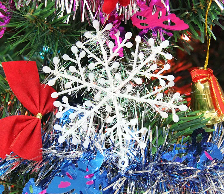 Navidad de la Navidad del ornamento del copo de nieve 22 cm clásico árbol de decoraciones del partido Inicio color decoración en blanco / nuevo