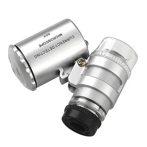 Handheld 60X Jeweler Loupe Mini Magnifiers Microscope with LED Light Jewelry magnifying glass magnifier Jewelry Loupes Support Logo Customized