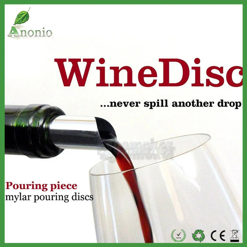 Wine Disc Practical Disk Pourer Wine Whisky Foil Pourers Stop Drop Spout Wine Tasting Party Gift Bar Tools Wine Pourer