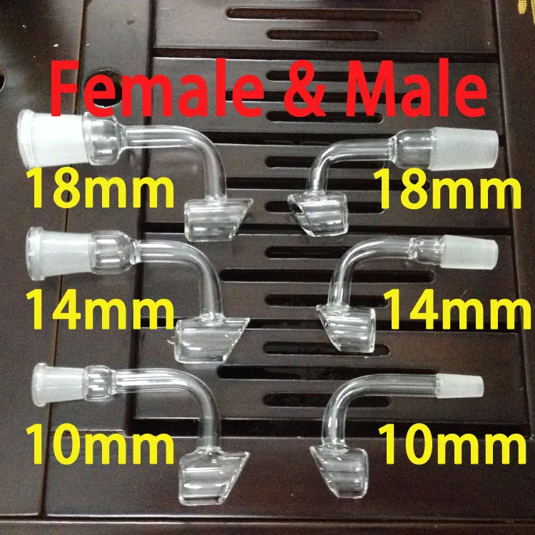 90 grader Grails Quartz Banger Nail With Slit 5mm Tjock botten 10mm 14mm 19mm Man Kvinna Real Quartz Fabrikspris