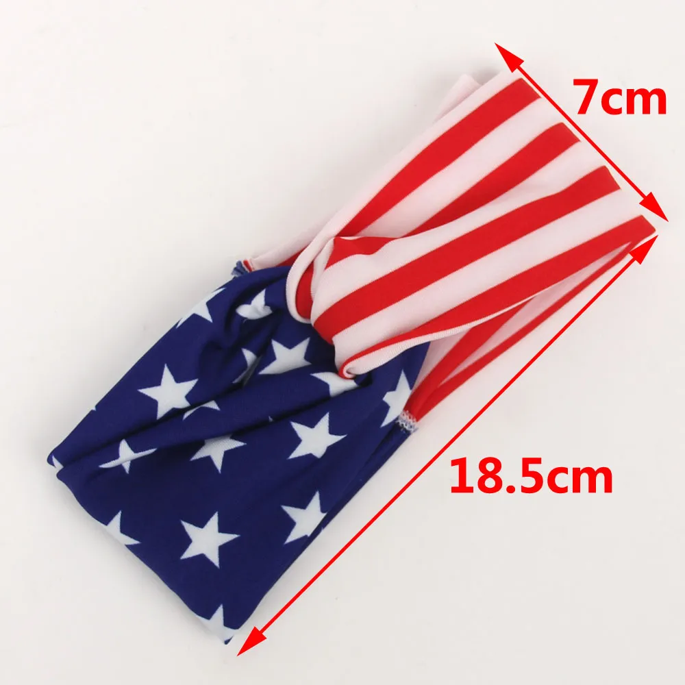 Baby Star Stripe National Flag Bowknot Headpastes 3 Design Girls Lovely Cute American Flag Band Headwrap Dzieci Elastyczne akcesoria