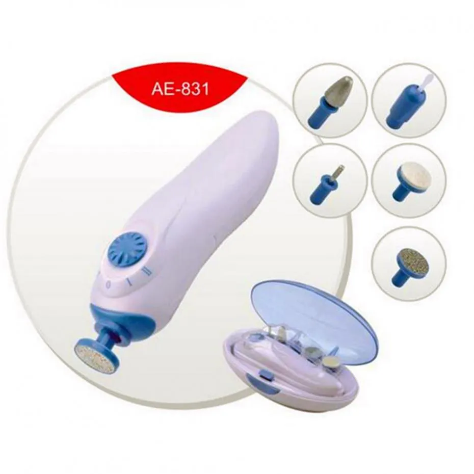 Ny 5 i 1 Hem Nail Care Kit Nail Slip Device Electric Manicure Tools Nail Polishing Device