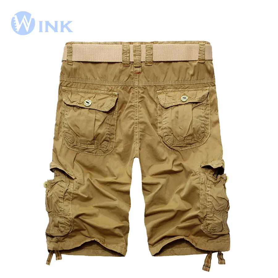 Großhandels-Neue Marke Männer Casual Einfarbig Bermuda Lose Cargo-Shorts Männer Masculina Große Größe Design Multi-Pocket Overalls 4 farben A057