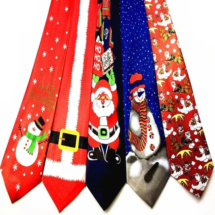 Mode cravate de noël 26 couleur 145*9.5cm cravate de noël hommes flèche Polyester cravate pour cadeau de noël livraison gratuite