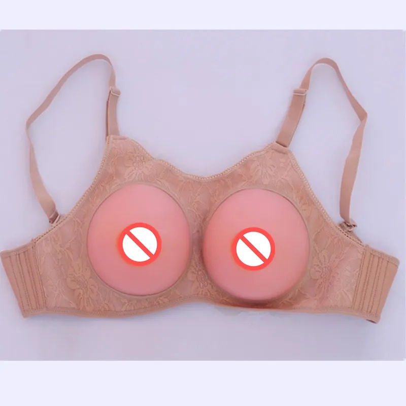 livraison directe, sangles de haute qualité sur des prothèses mammaires en silicone monobloc, faux seins en caoutchouc 600 g par paire Une tasse pour trangender