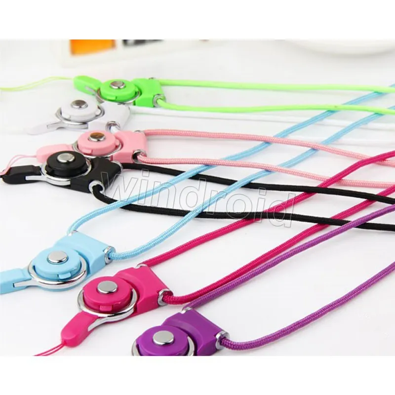 Rotatable Neck Strap Detachable Ring Lanyard hanging Charming Charms For Cell Phone MP3 MP4 Flash Drives ID Cards Cell phone Colorful 