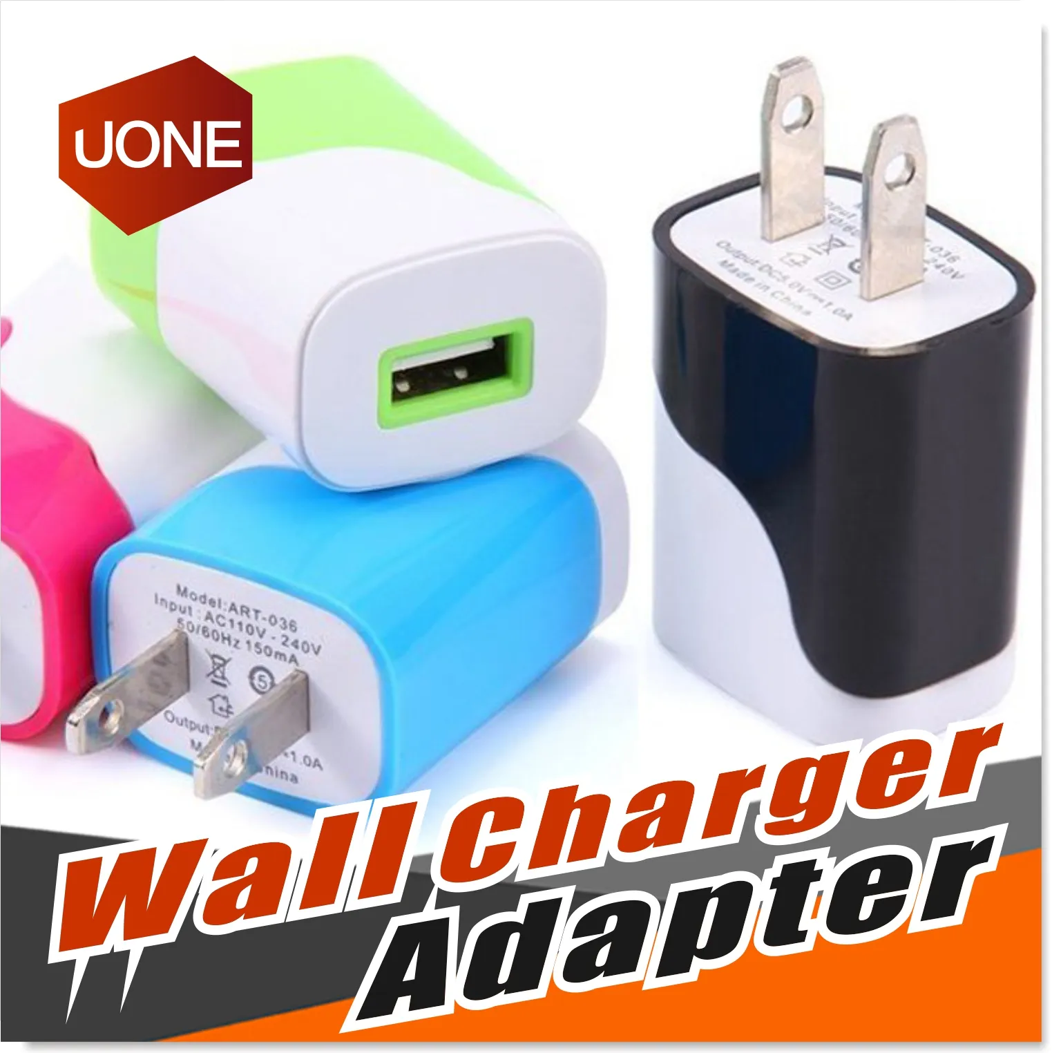För iPhone 6 6s plus USB-väggladdare, 1A 5V Universal USB Hem Travel Power Adapter Plug Wall Charger till Samsung HTC LG Moto Zte mm