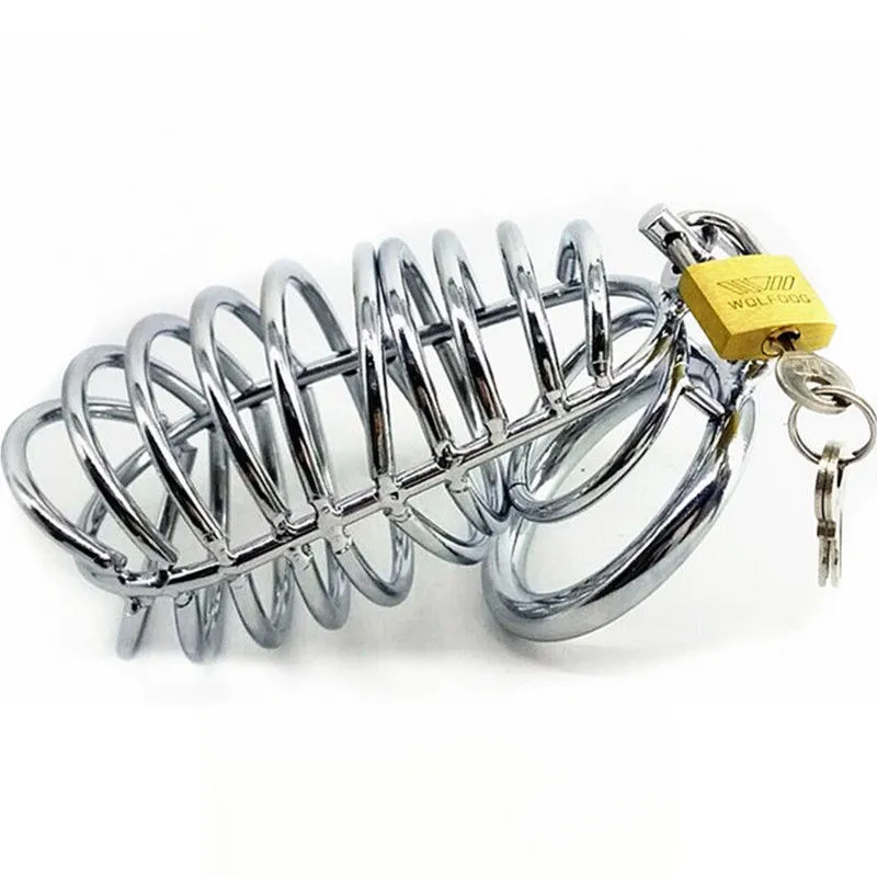 Stålhallstång Chastity Cage Device - CBT Bondage Fetish Kinky Inlämning #R501