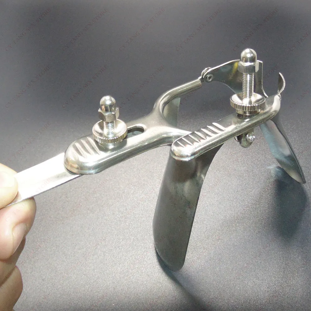 Dispositivo voyeuristico di espansione in acciaio inossidabile Dilatatore vaginale Colposcopio Giocattoli sessuali coppie